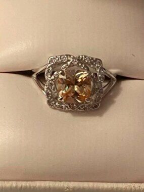 NEW AVON Peach Sterling Silver ring size 6